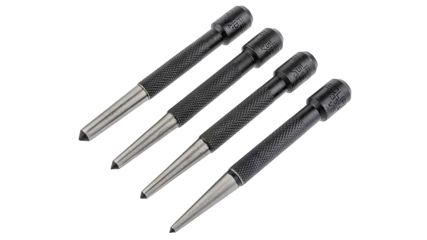 Eclipse 4-Piece Punch Set, Centre Punch, 1/4 → 1/8 in Shank