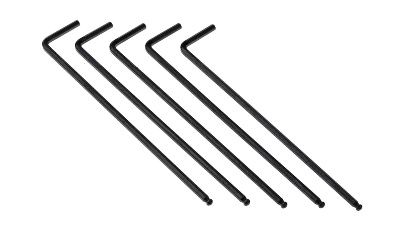 RS PRO 5 piece L Shape Metric Hex Key Set, 3mm