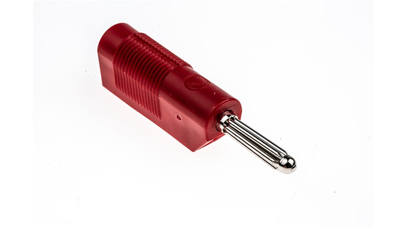 Hirschmann Test & Measurement Red Male Banana Plug, 4 mm Connector, Screw Termination, 30A, 30 V ac, 60V dc, Nickel