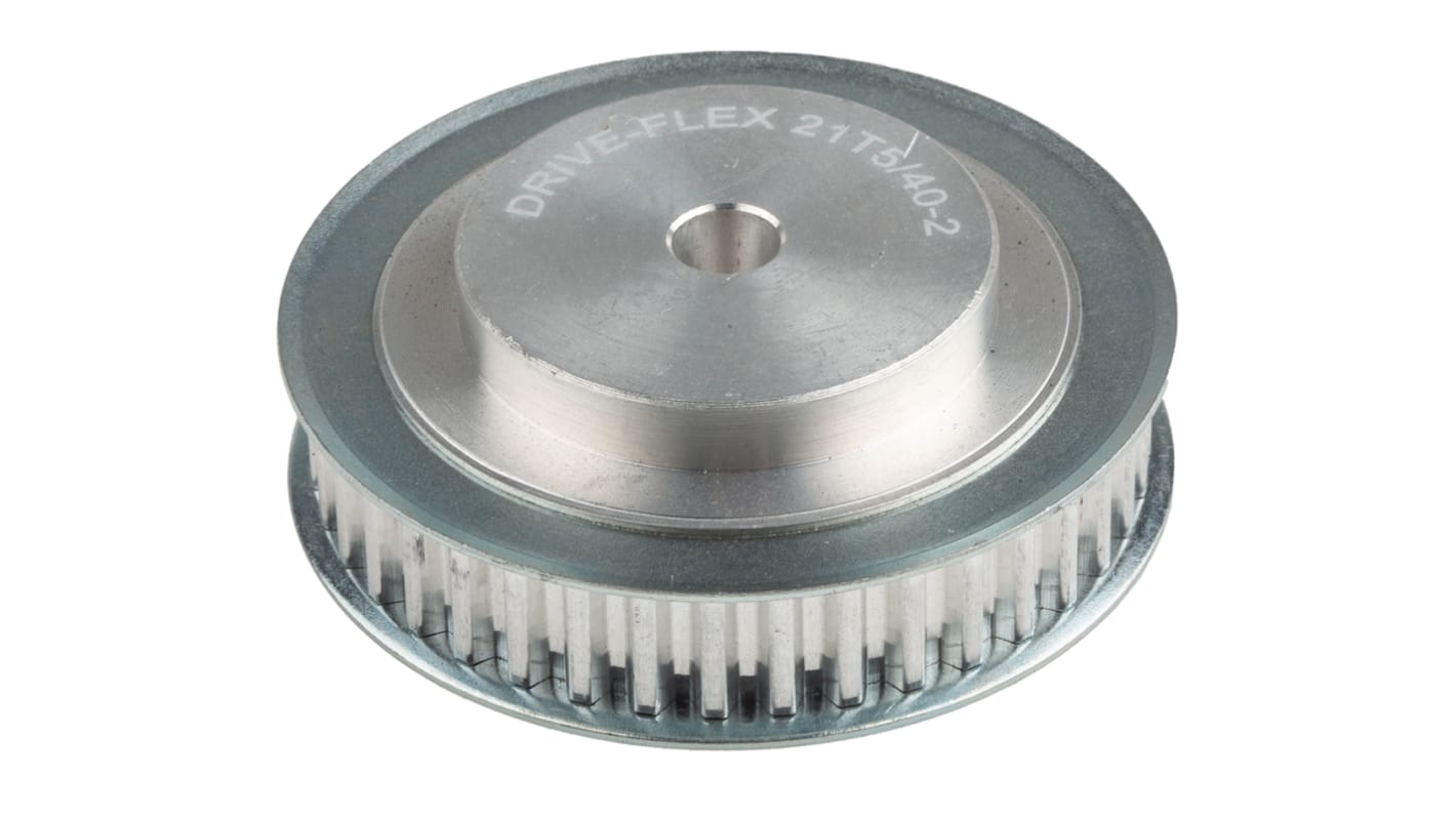 Tandremsskive, Aluminium, 40 tænder, Afstand: 5mm, passer til 10mm rembredde, huldia.: 8mm