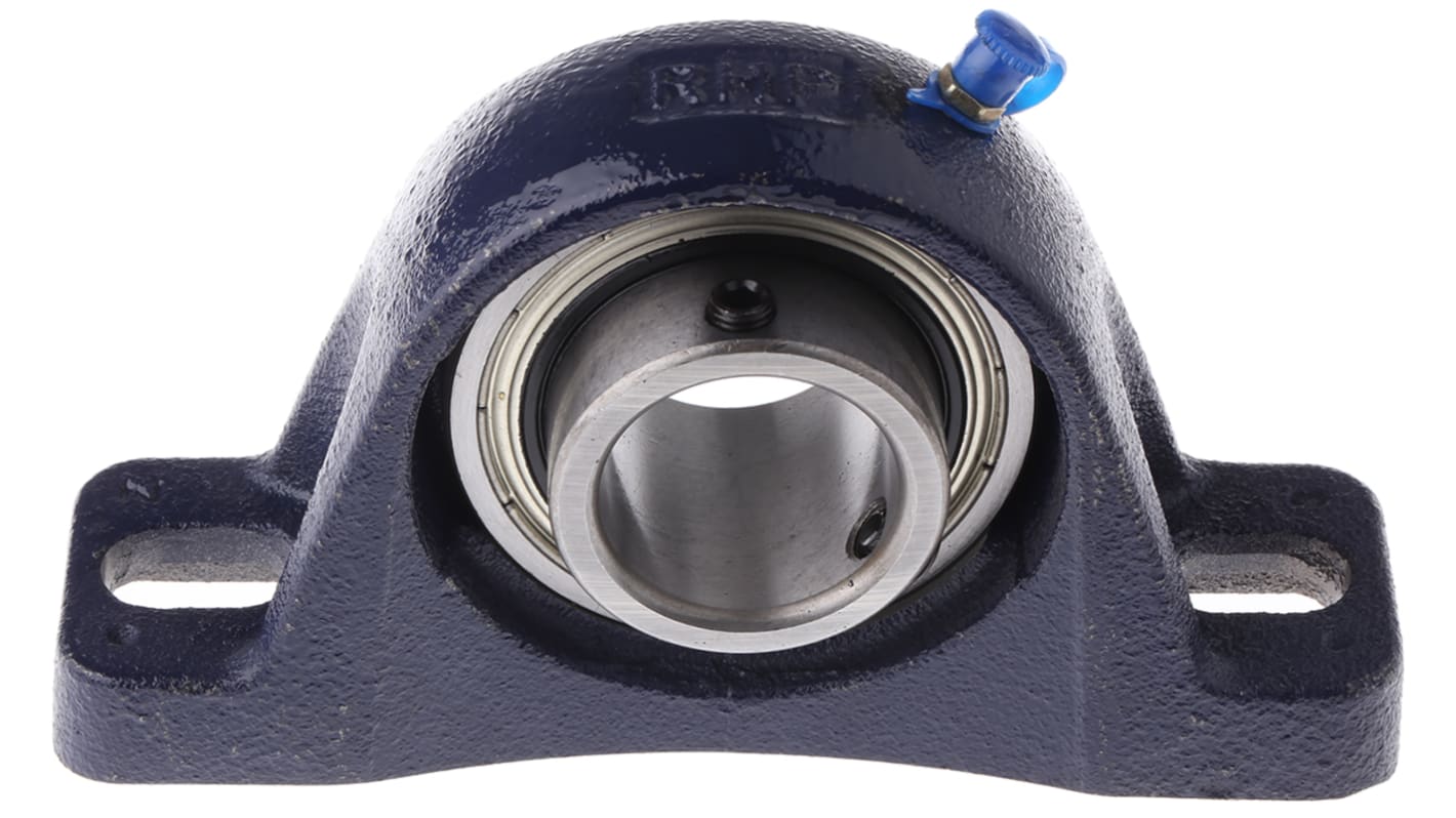 NSK-RHP 铸铁带座轴承, 35mm内径, 47.6mm中心高度, 93mm总高, 166mm长, 12mm安装孔