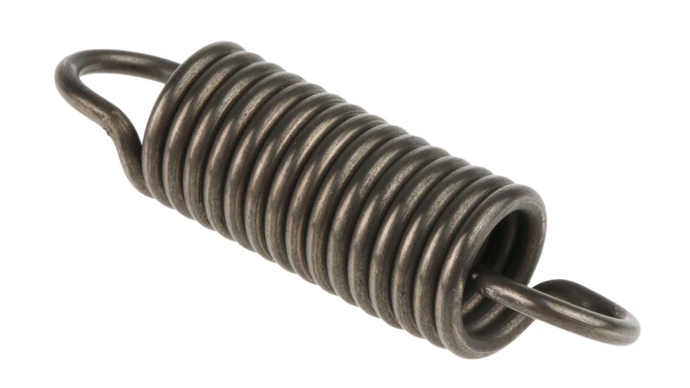 RS PRO Zugfeder Stahl L.: 39.7mm x Aussenø 11mm, Draht ø 1.6mm 17.13N Federhärte 5.02N/mm