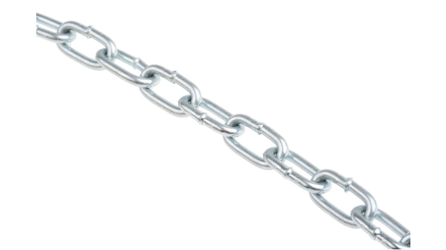 RS PRO Zinc Plated Steel Chain, 10m Length, 37 kg Lifting Load