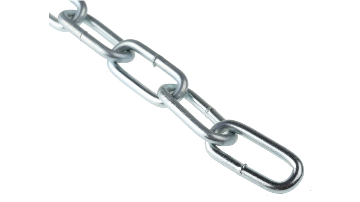 RS PRO Zinc Plated Steel Chain, 10m Length, 130 kg Lifting Load