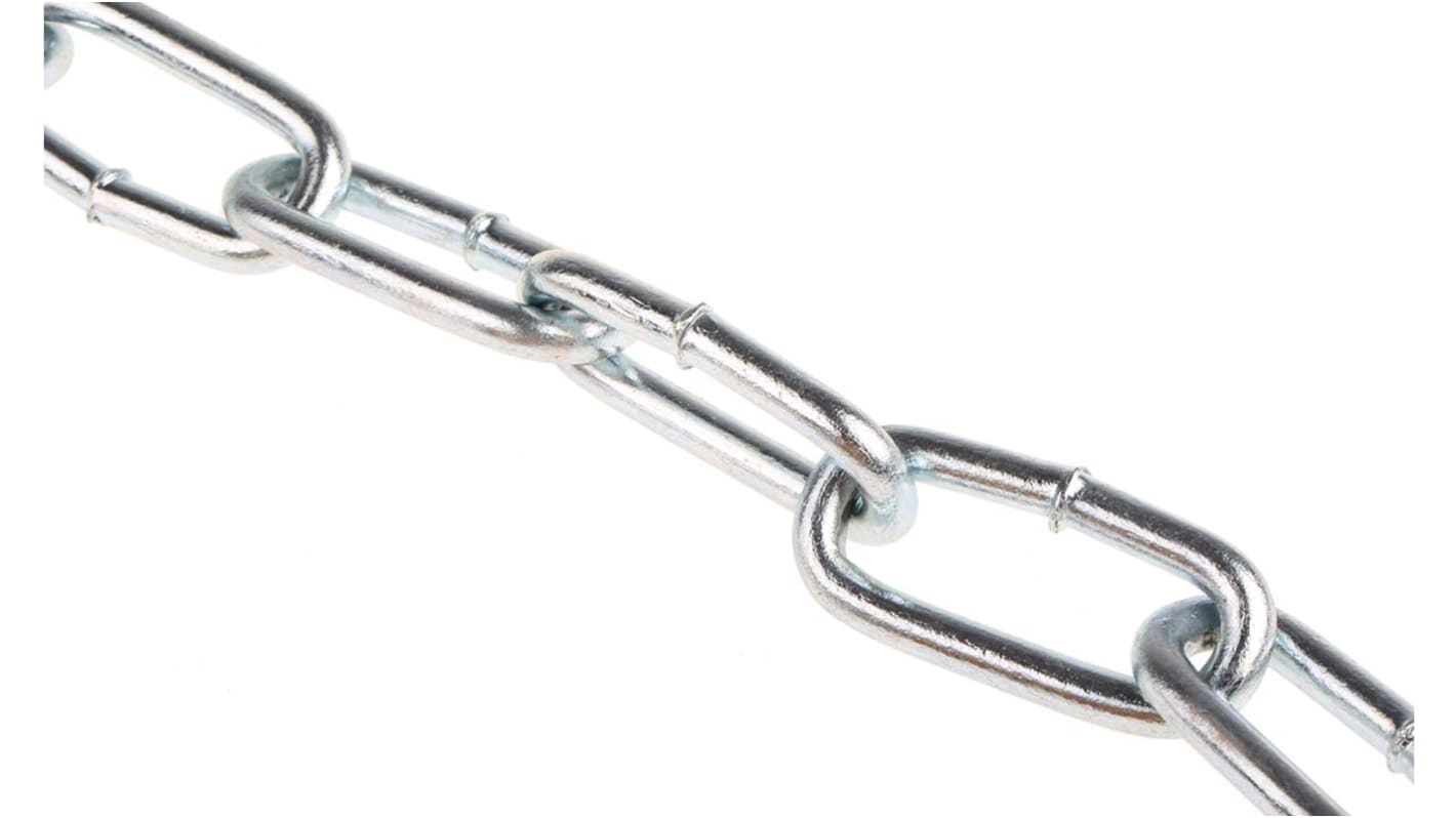 RS PRO Zinc Plated Steel Chain, 10m Length, 140 kg Lifting Load