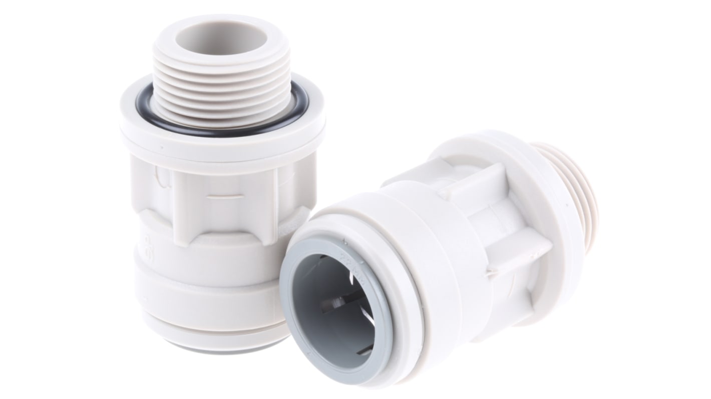 JG Speedfit Plastic Pipe Fitting, Straight Push Fit Adapter, 22mm, BSP 3/4in
