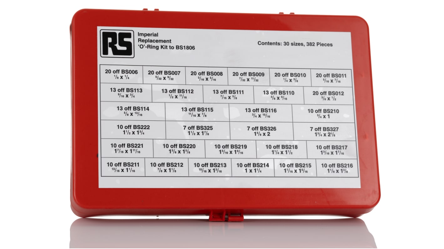 RS PRO Imperial O-Ring Kit Viton®, Kit Contents 382 Pieces