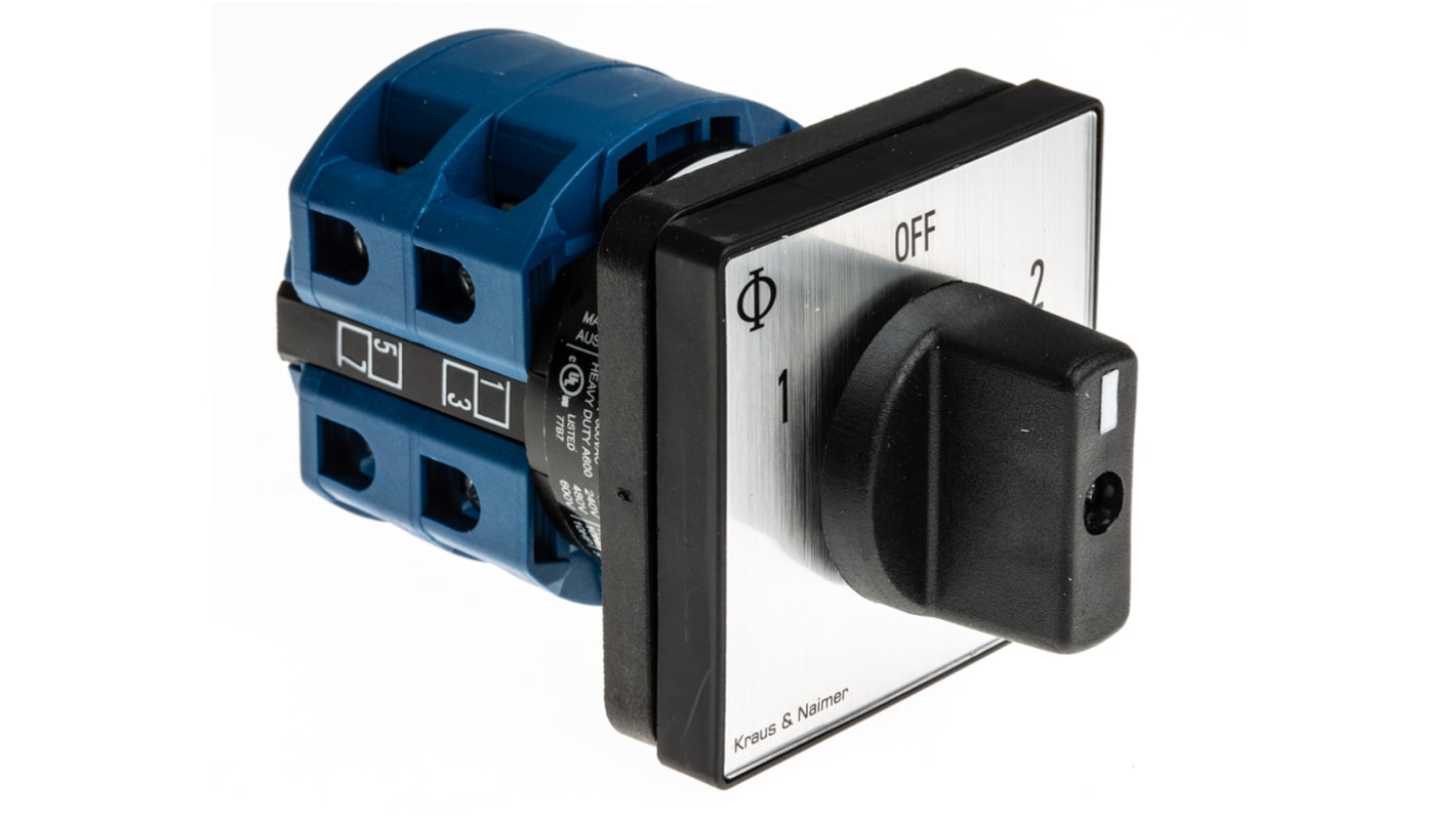 Interruttore Cam Kraus & Naimer CA20.A211/GBA001.E, bipolare, 3 posizioni, 20A