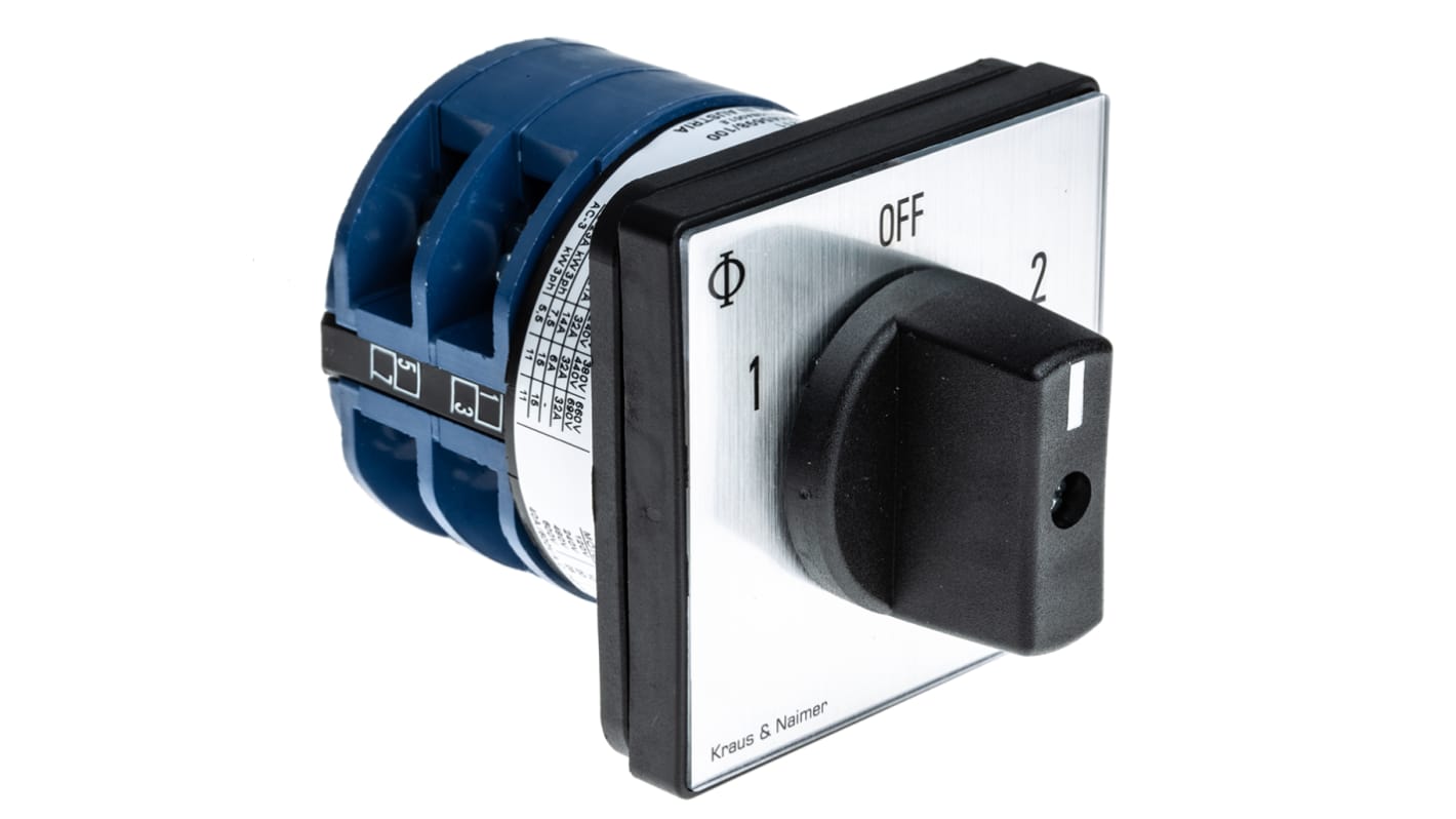 Interruttore Cam Kraus & Naimer C26.A211/GBA001.E, bipolare, 3 posizioni, 32A