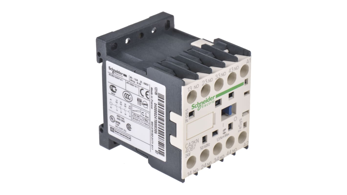 Schneider Electric TeSys K CA2KN Contactor, 10 A, 4NO, 690 V ac