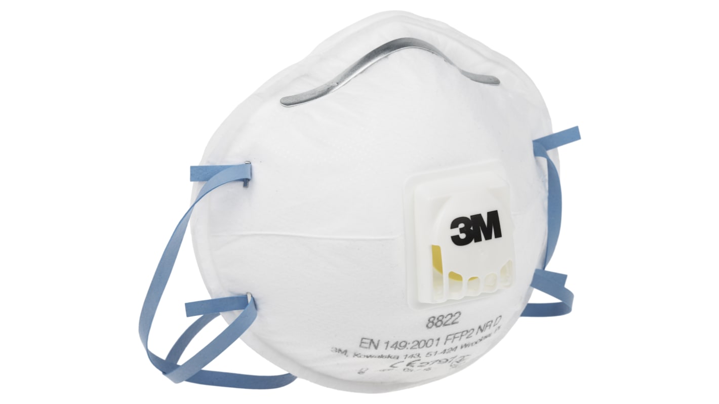 3M 8000 Series Disposable Face Mask for General Purpose Protection, FFP2, Non-Valved, Moulded 10 per Package