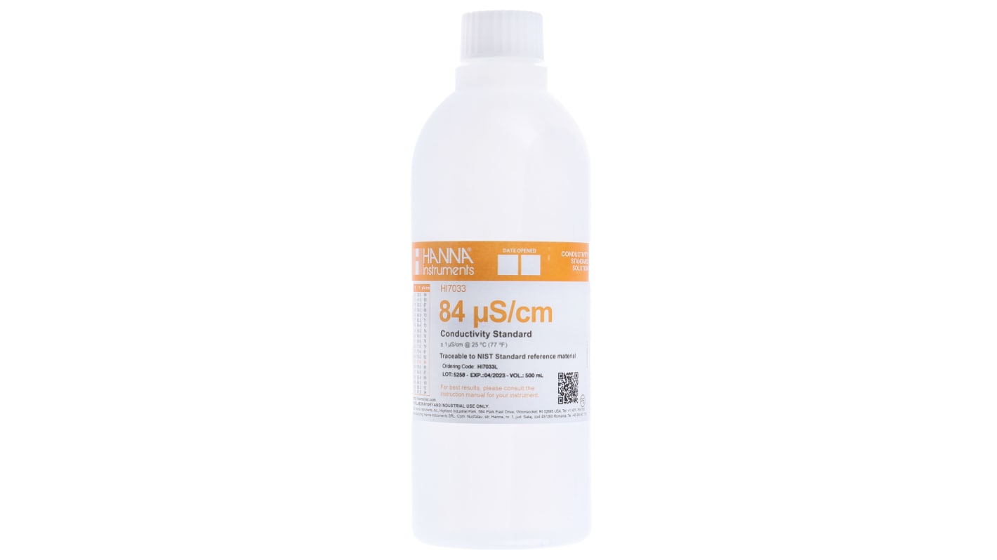 Hanna Instruments HI-7033L Buffer Solution 84μS/cm, 500ml Bottle