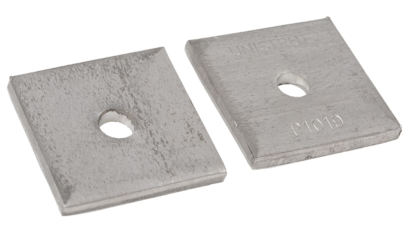 Staffaquadrato in Acciaio inossidabile Unistrut, 1 foro da 9mm di diametro, dimensioni 41.3 x 41.3mm