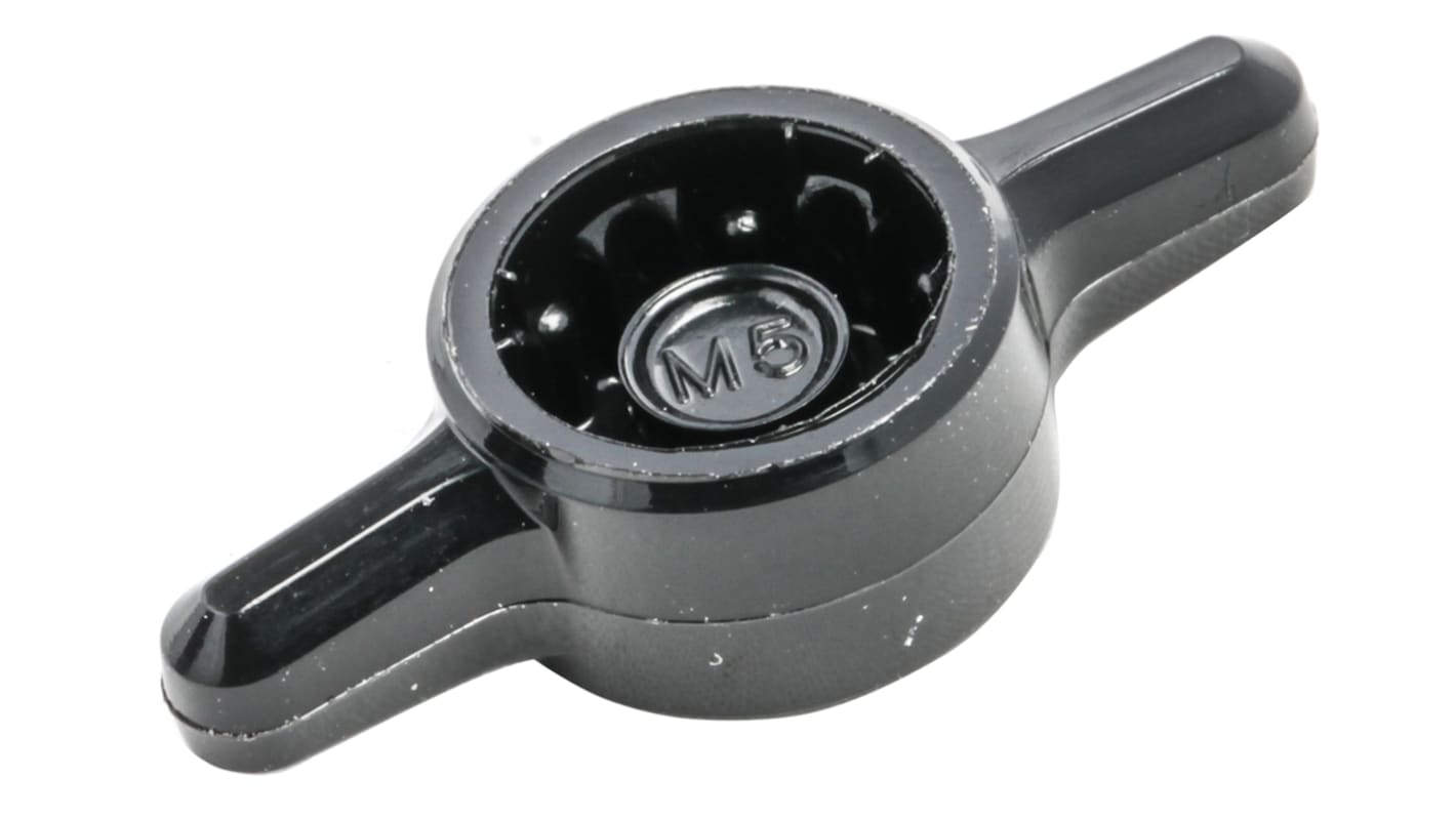 RS PRO つまみノブ Tハンドル, M5 直径:26mm 黒