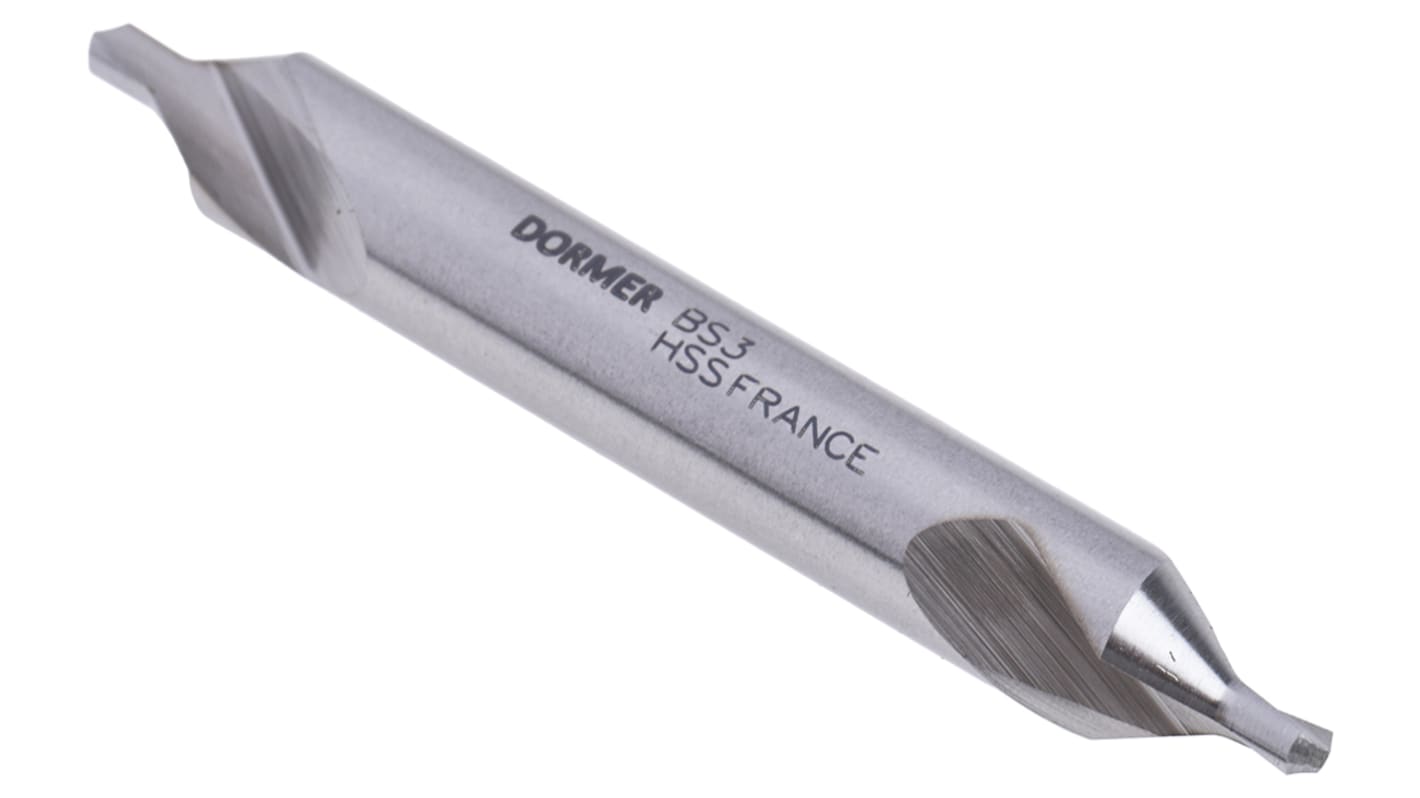 Dormer A225 Series HSS Centre Drill Bit, 1/4" → 3/32" Diameter, 50 mm Overall