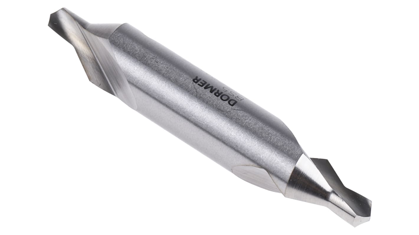 Dormer A225 Series HSS Centre Drill Bit, 3/16" → 7/16" Diameter, 64 mm Overall