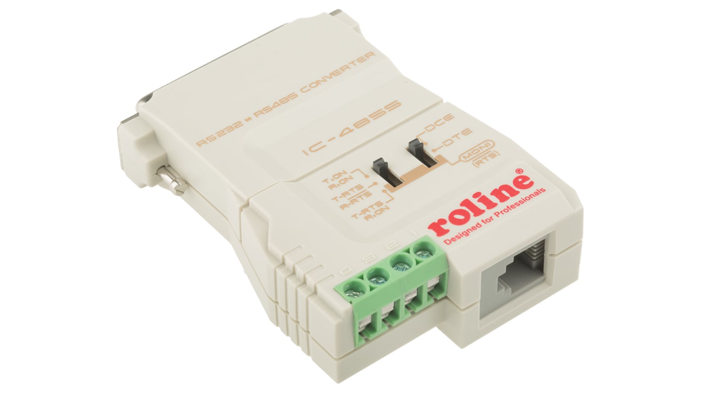 Roline RS232, RS485 D Sub 25 Pin Female to Terminal Block Interface Converter