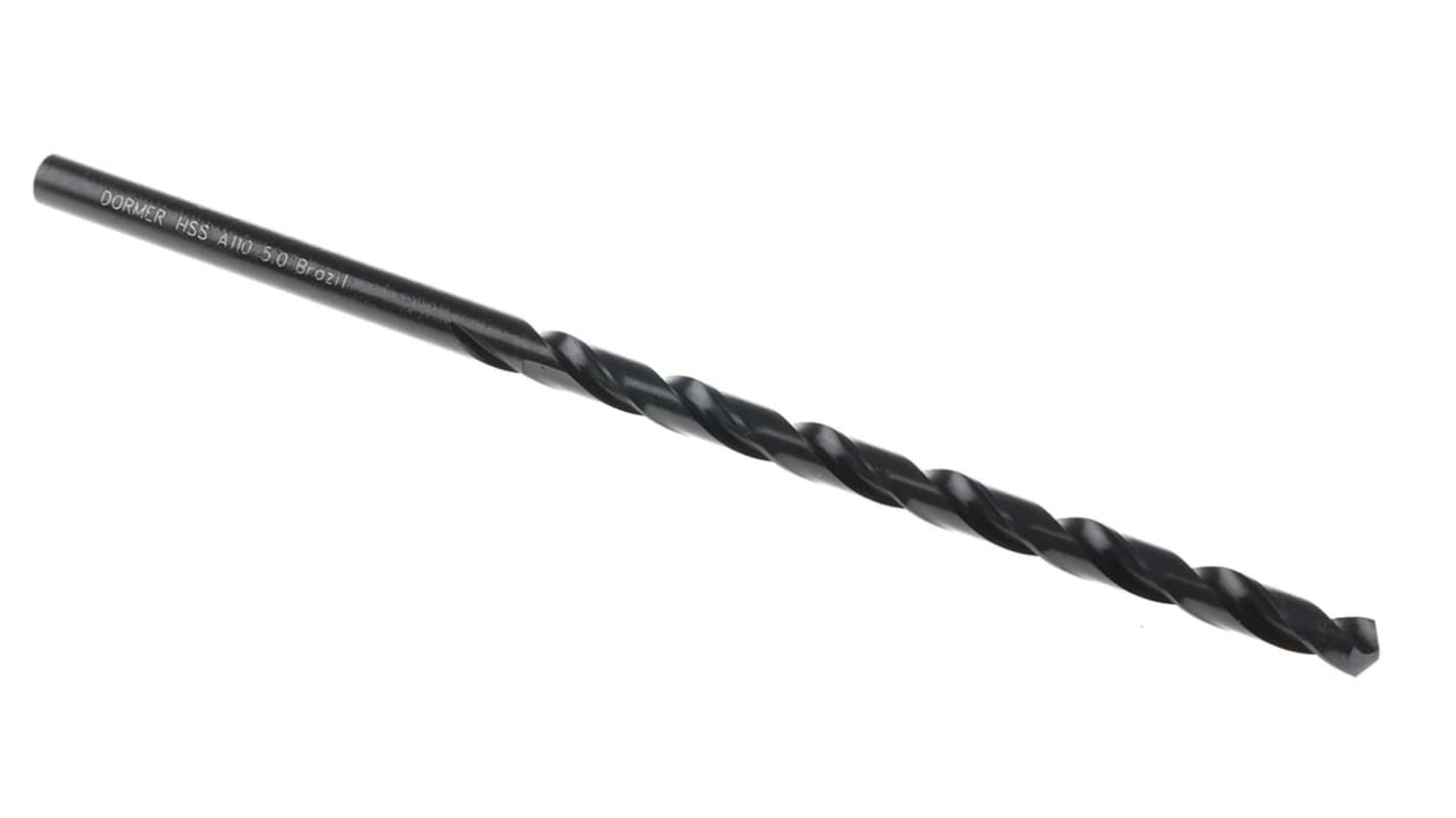 Dormer A110 Series HSS Twist Drill Bit, 5mm Diameter, 132 mm Overall