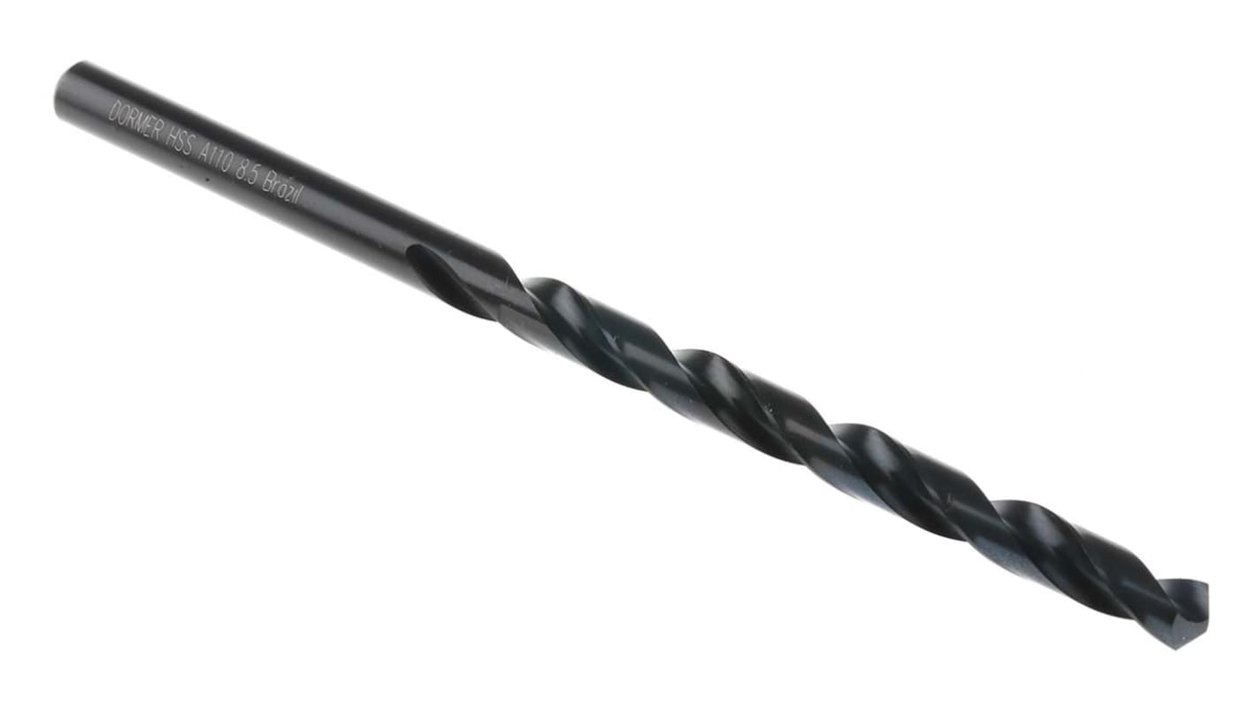 Dormer A110 Series HSS Twist Drill Bit, 8.5mm Diameter, 165 mm Overall