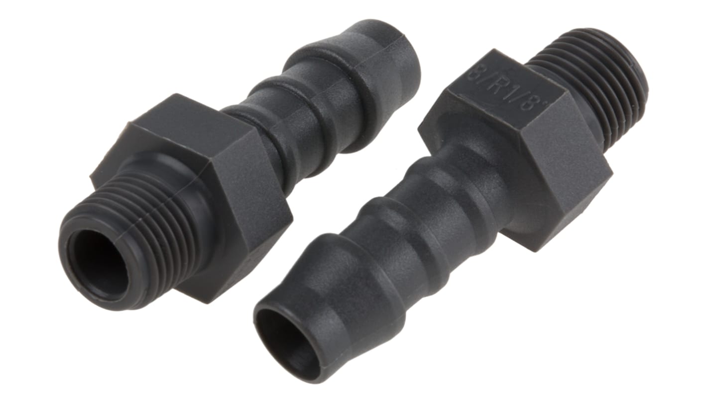 RS PRO Hose Connector, Straight Hose Tail Adaptor, BSP 1/8in 8mm ID