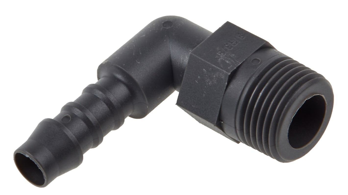 RS PRO Hose Connector, Elbow Hose Tail Adaptor, BSP 3/8in 8mm ID