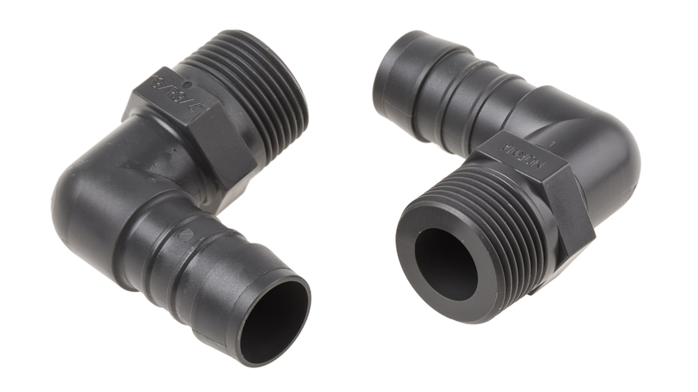 RS PRO Hose Connector, Elbow Hose Tail Adaptor, BSP 3/4in 19mm ID