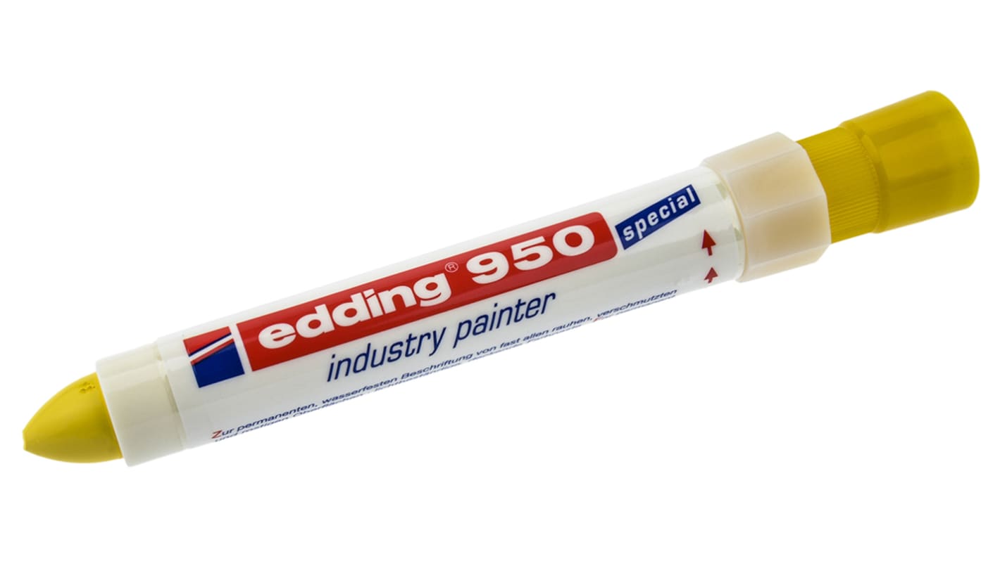 Pennarello marcatore Giallo Edding, punta ampia da 10mm, compatibile con Metallo