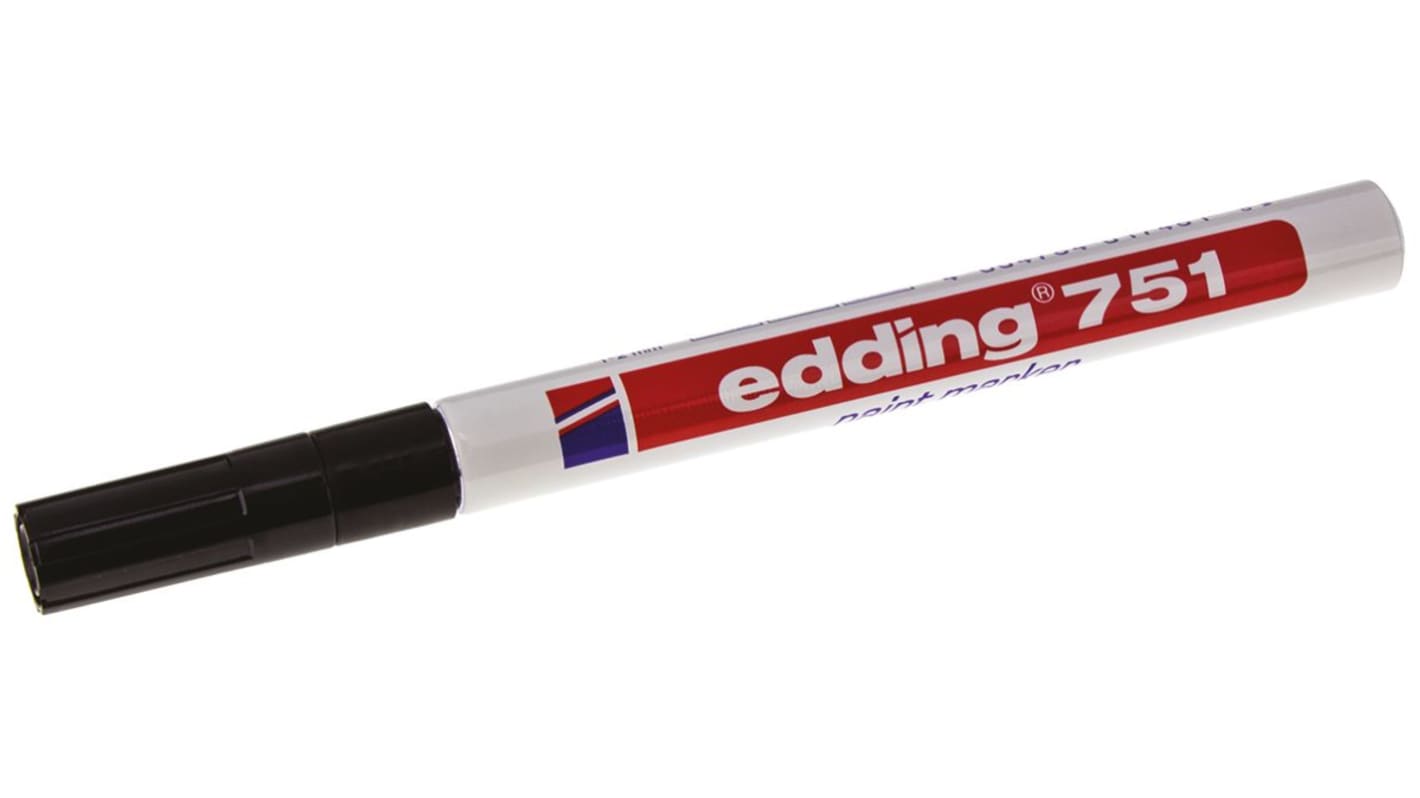 Edding Black 1 → 2mm Fine Tip Paint Marker Pen for use with Glass, Metal, Plastic, Wood
