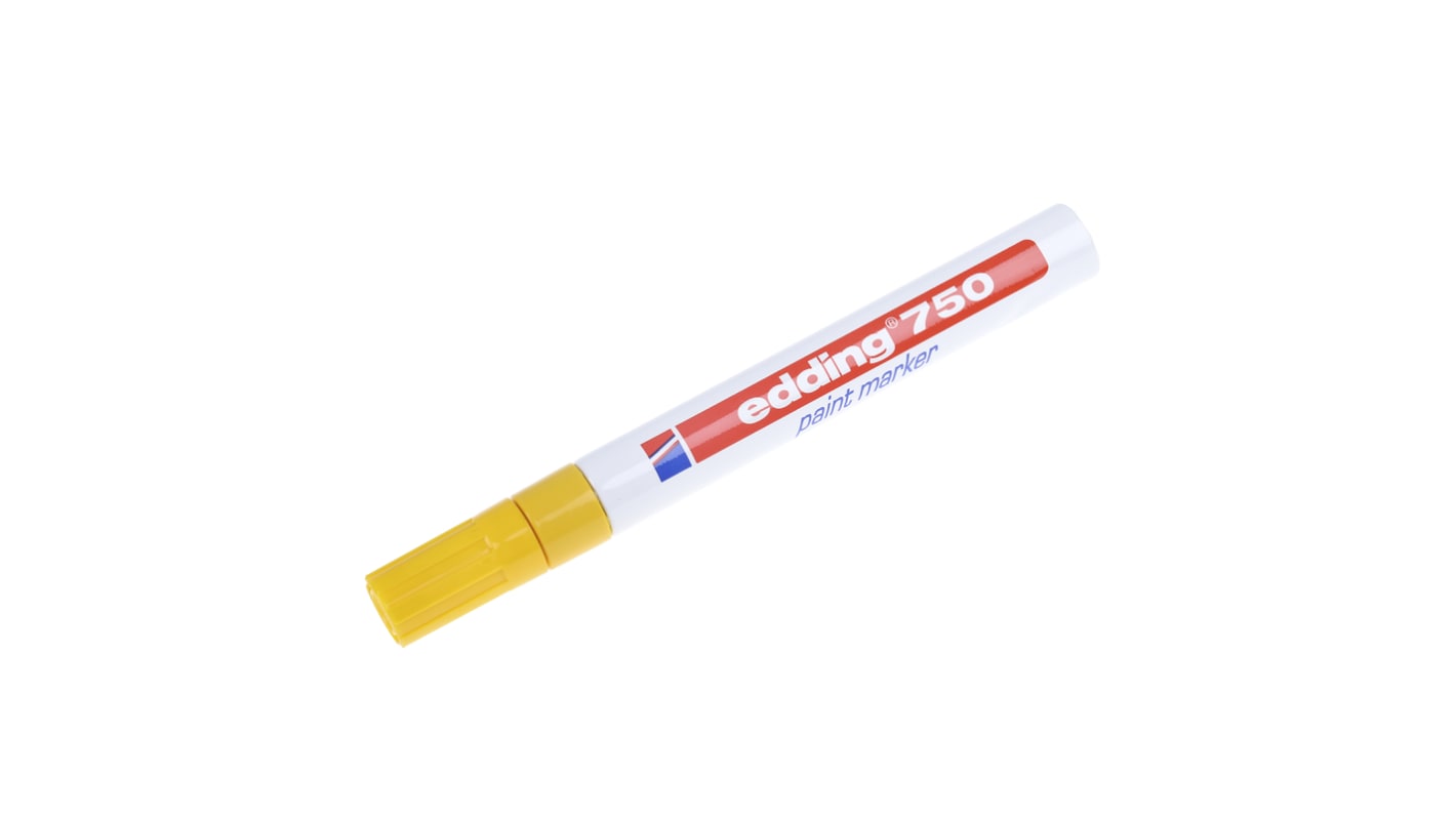 Pennarello marcatore Giallo Edding, punta media da 2 → 4mm, compatibile con Vetro, metallo, plastica, legno