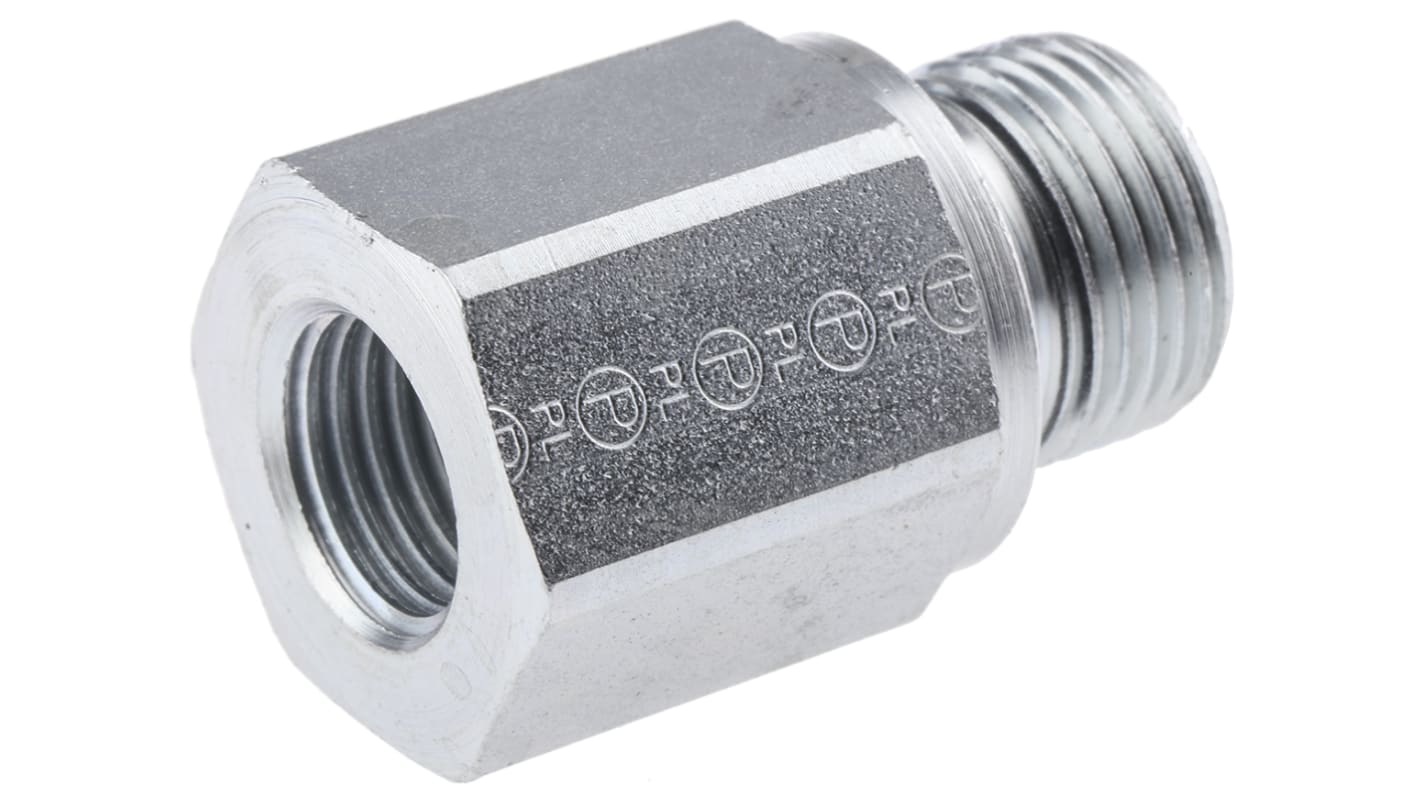 Parker Hydraulic Straight Threaded Reducer G 3/8 Male to G 1/4 Female, RI3/8EDX1/4CF