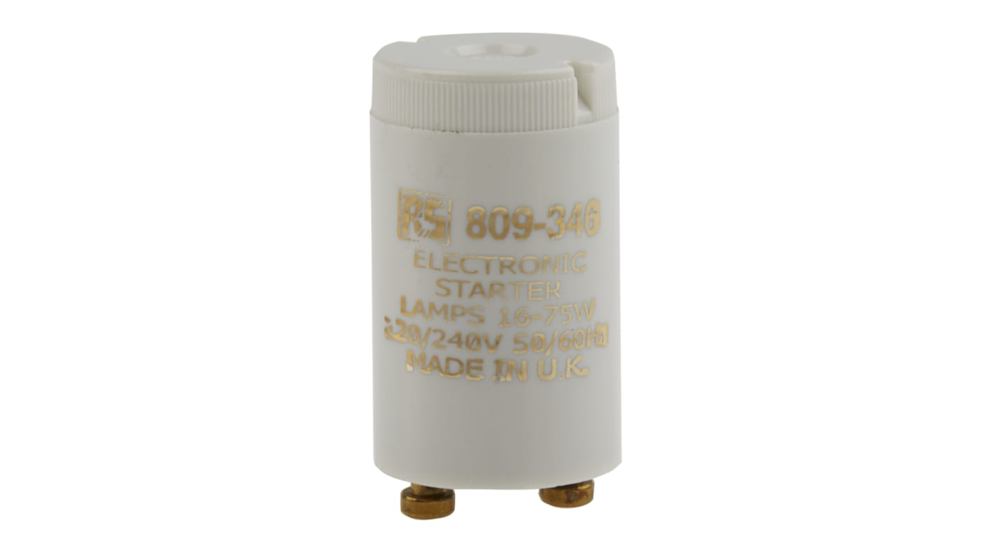 RS PRO, Electronic Fluorescent Light Starter, 16 → 75 W, 240 V ac, 35 mm length , 21.5mm Diameter