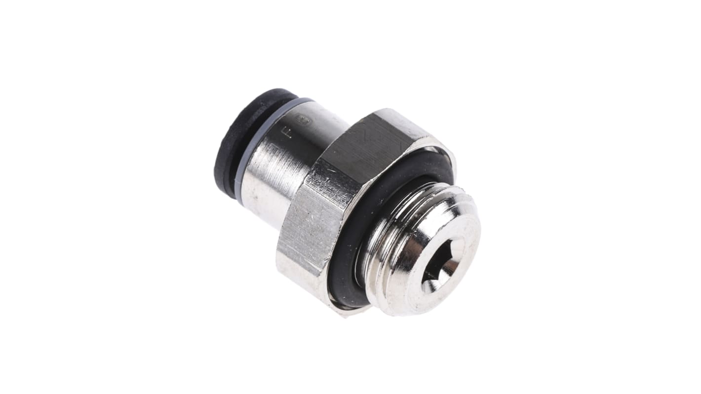 Legris LF3000 G1/8 Stecker x 4-mm-Steckanschluss Gerader Gewindeadapter, Gewinde-zu-Rohr, Messing vernickelt, G1/8