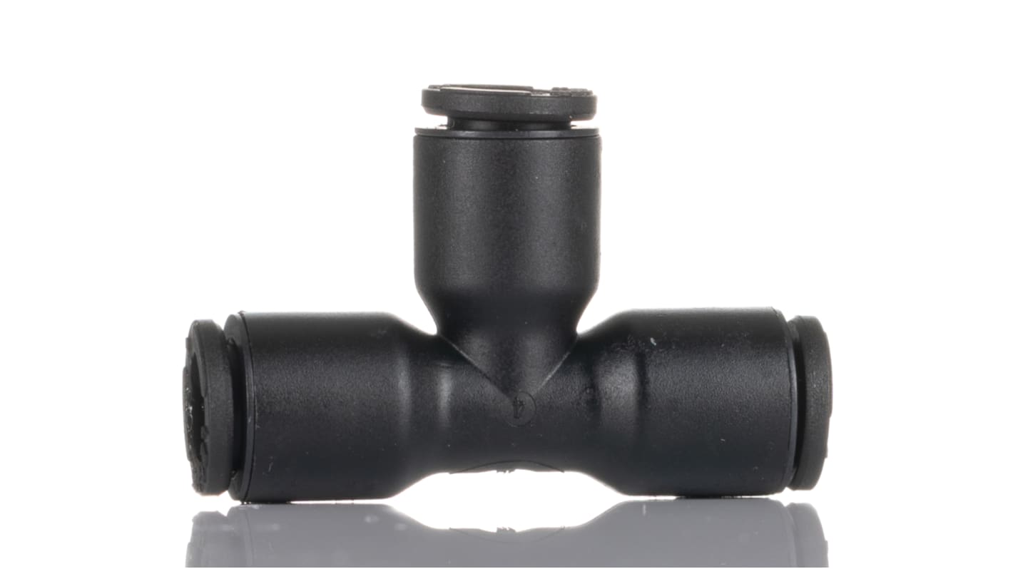 Legris LF3000 Series Tee Tube-to-Tube Adaptor Push In 6 mm, Push In 6 mm to Push In 6 mm, Tube-to-Tube Connection Style