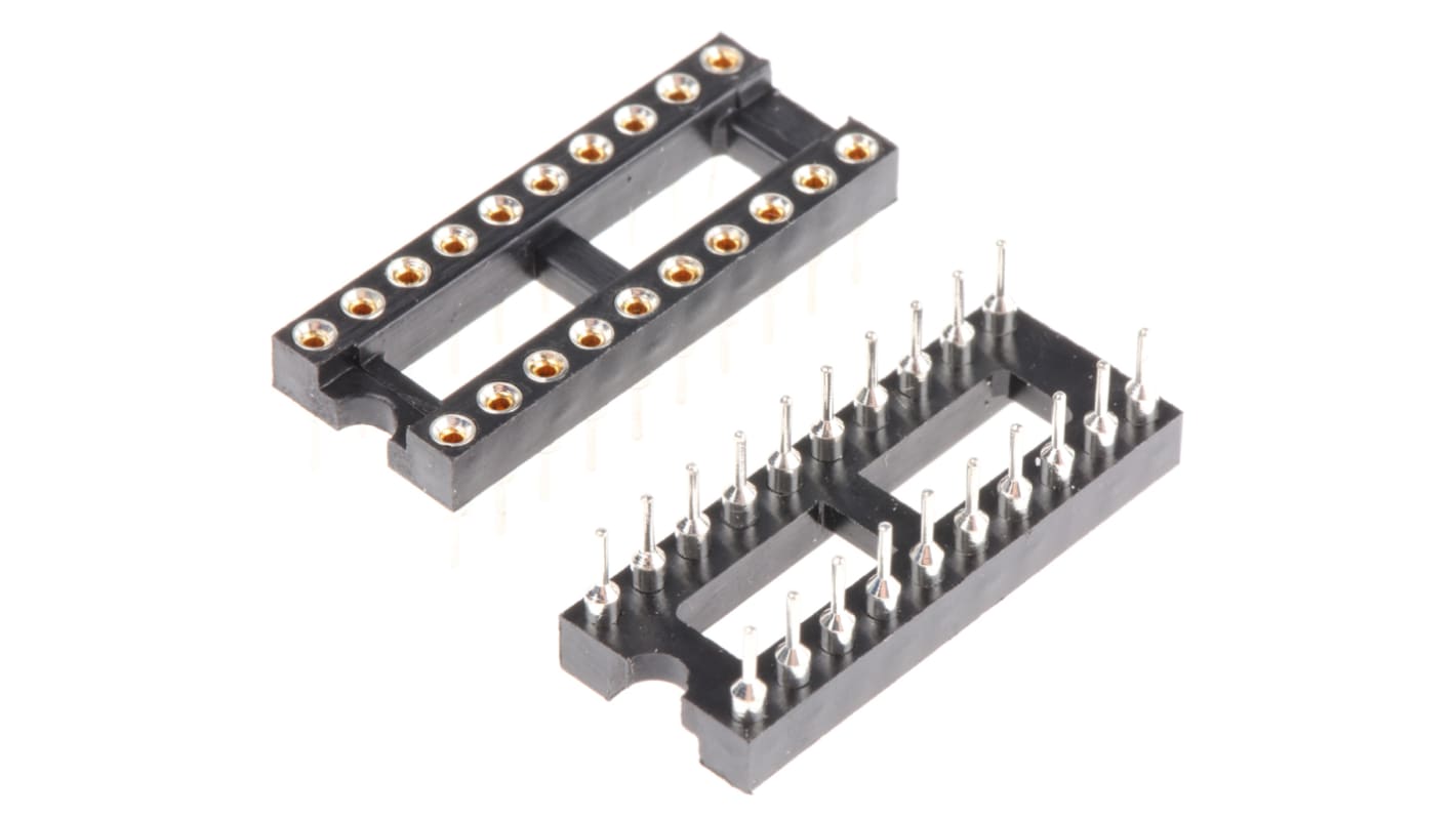 Winslow 2.54mm Pitch Vertical 20 Way, Through Hole Turned Pin Open Frame IC Dip Socket, 5A