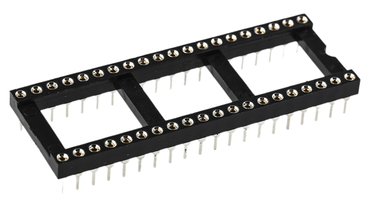 Winslow 40 ピン DILソケット, 2.54mm ピッチ, スルーホール実装, ベリリウム銅