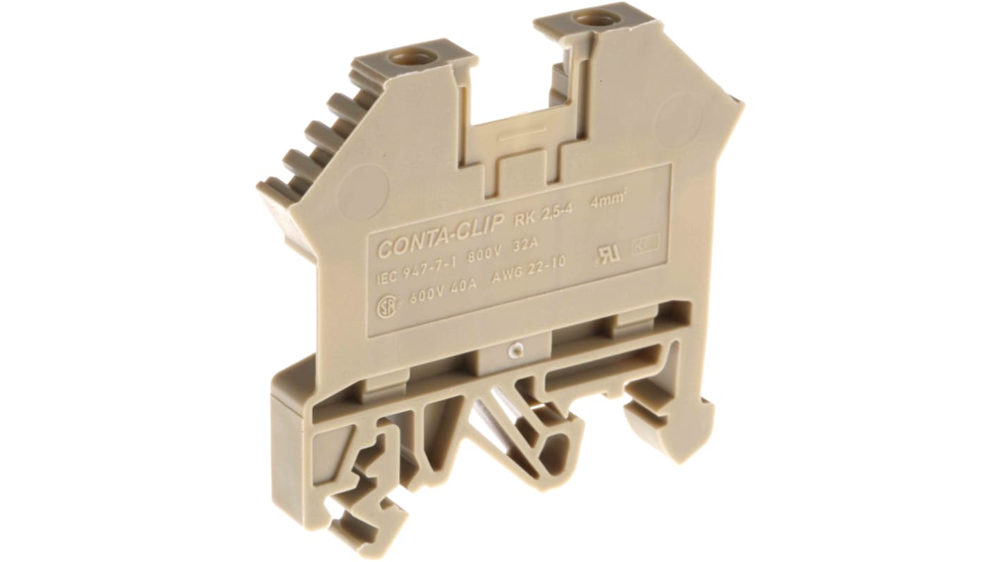RS PRO Beige, 0.2 → 4mm², Screw Termination