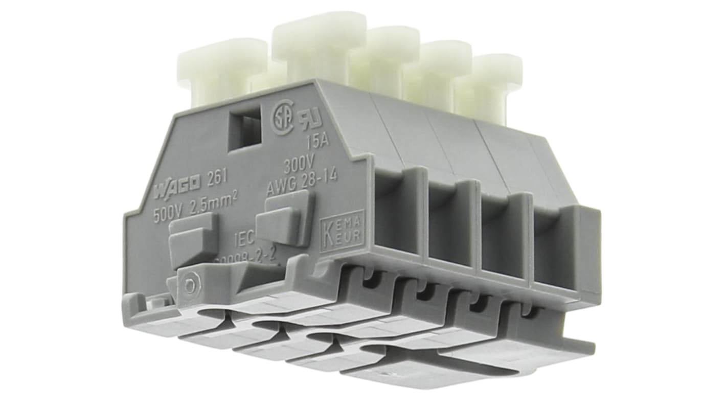 WAGO 261 Lüsterklemme Grau, 630 V / 26A