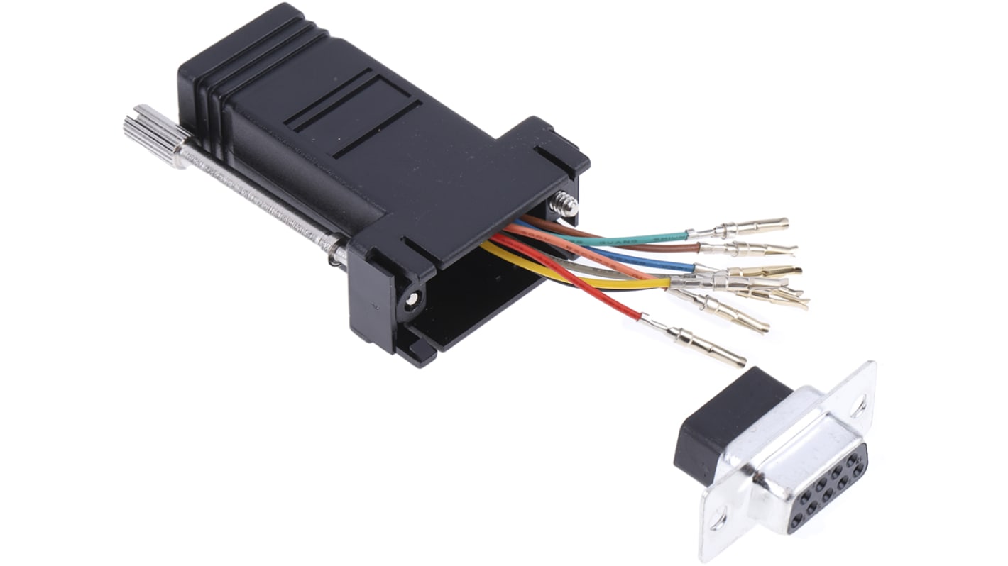 Adapter D-sub z typu D-Sub z 9 stykami na rodzaj Żeński z rodzaju Żeński na typ RJ45