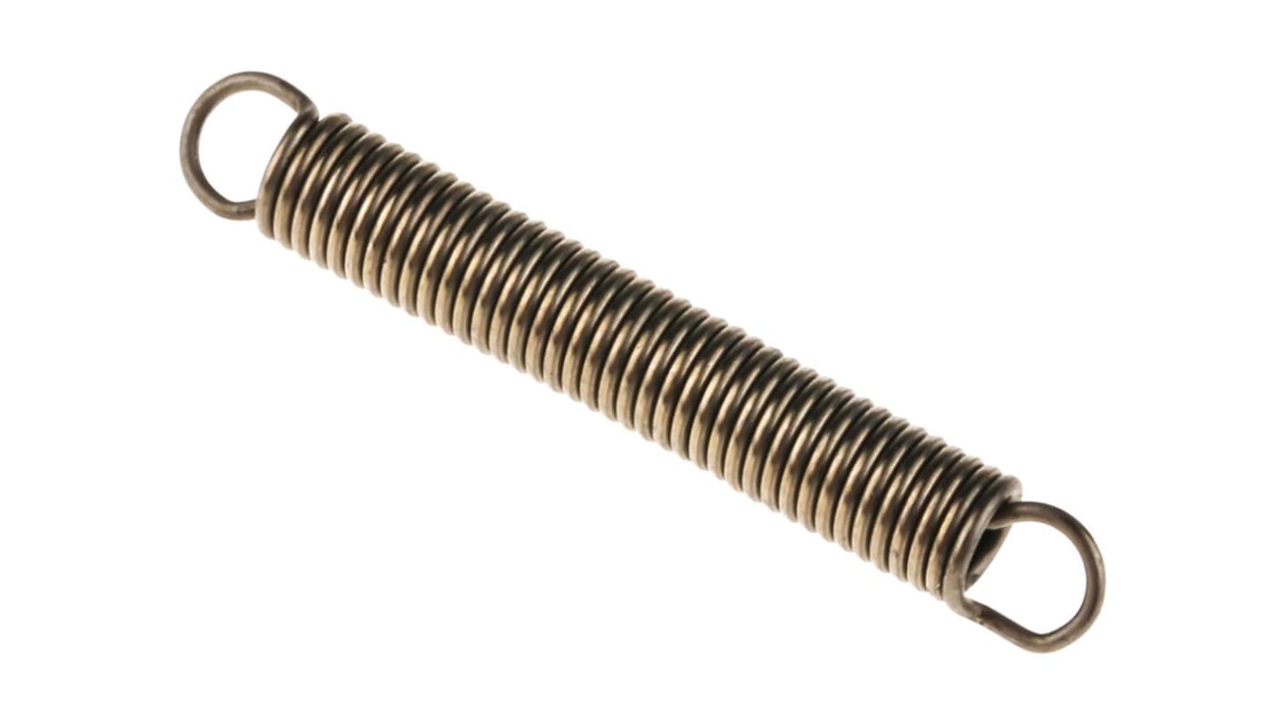 Muelle de tracción RS PRO de acero inox, Ø ext. 3.2mm, L. libre 22.1mm, L. máx. 42.30mm, Ø alambre. 0.45mm, "K"