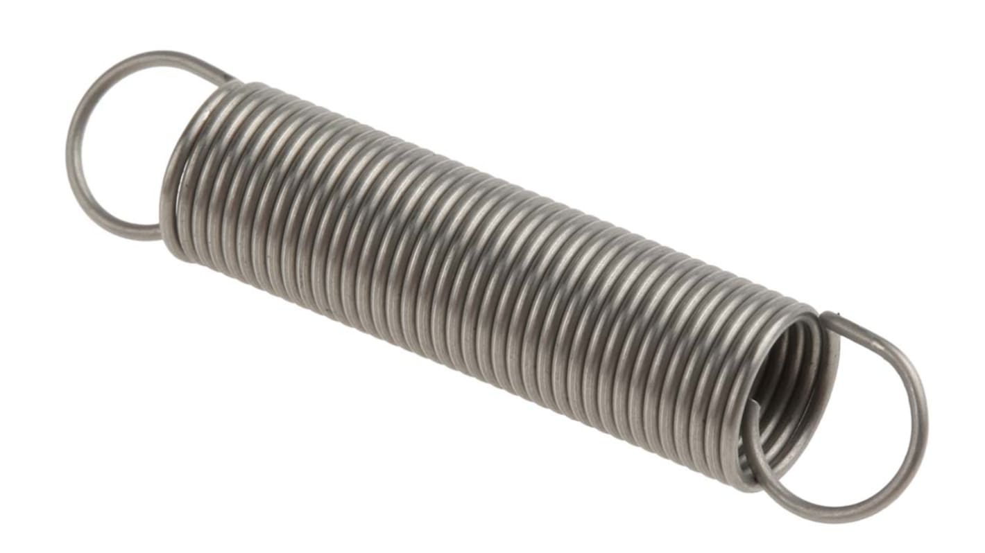 RS PRO 不锈钢拉簧, 35mm自由长度 x 7mm外径, 0.63mm线径, 可拉伸至101.50mm