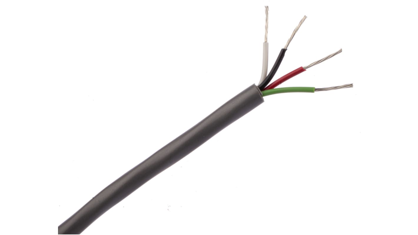 Belden 8444 Series Multicore Industrial Cable, 4 Cores, 0.36 mm², Unscreened, 22 AWG, 152m, Tinned Copper Shield