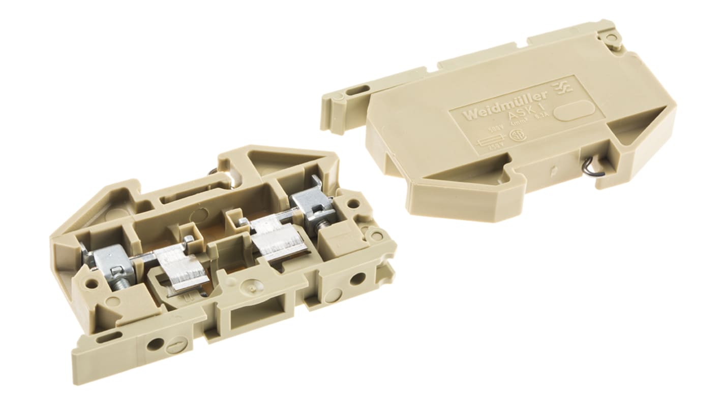 Weidmuller 0376860000 ASK Series Beige, 4mm², Single-Level, Screw Termination, Fused