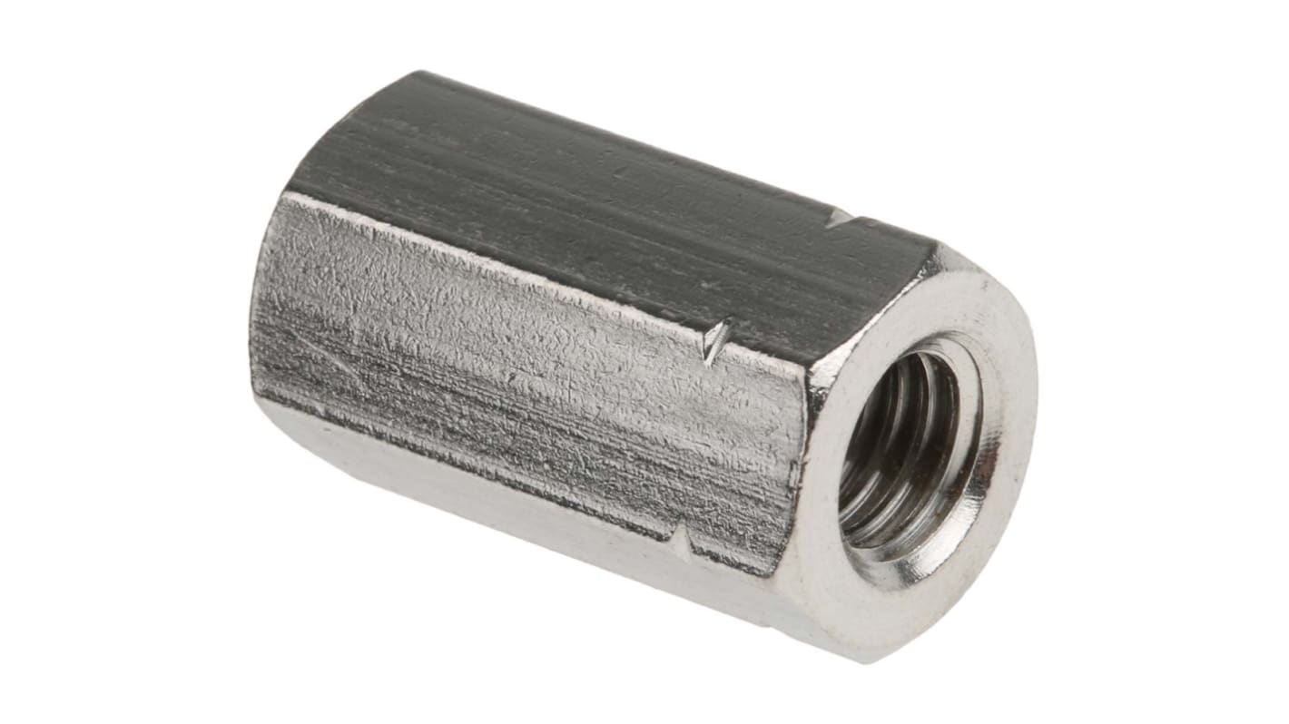 24mm Plain Stainless Steel Coupling Nut, M8, A2 304