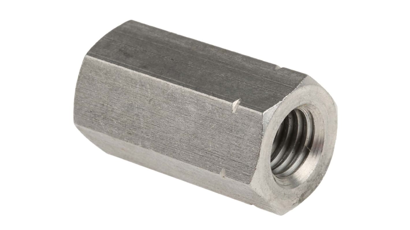 36mm Plain Stainless Steel Coupling Nut, M12, A2 304