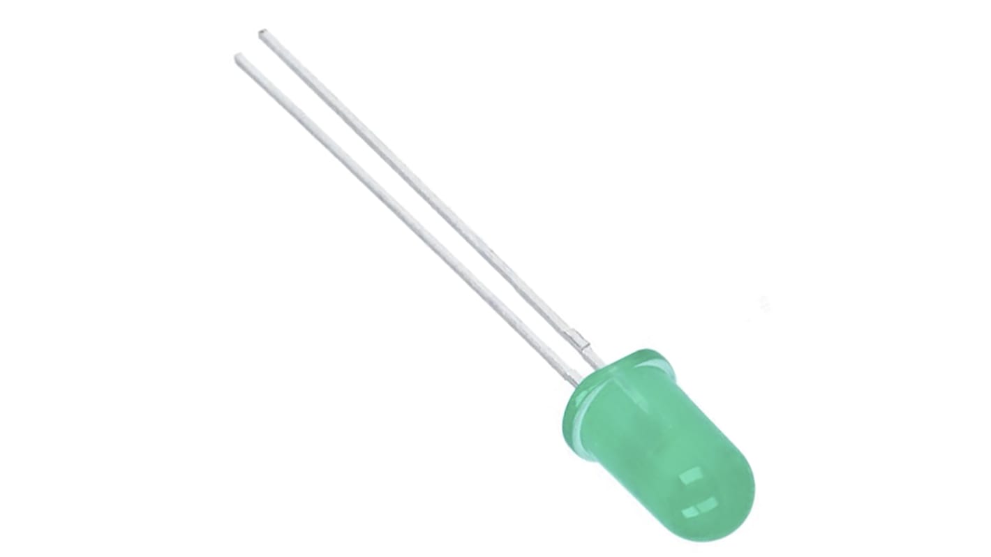 Broadcom 直插LED, 绿光, 5mm (T-1 3/4), 2针, 569 nm