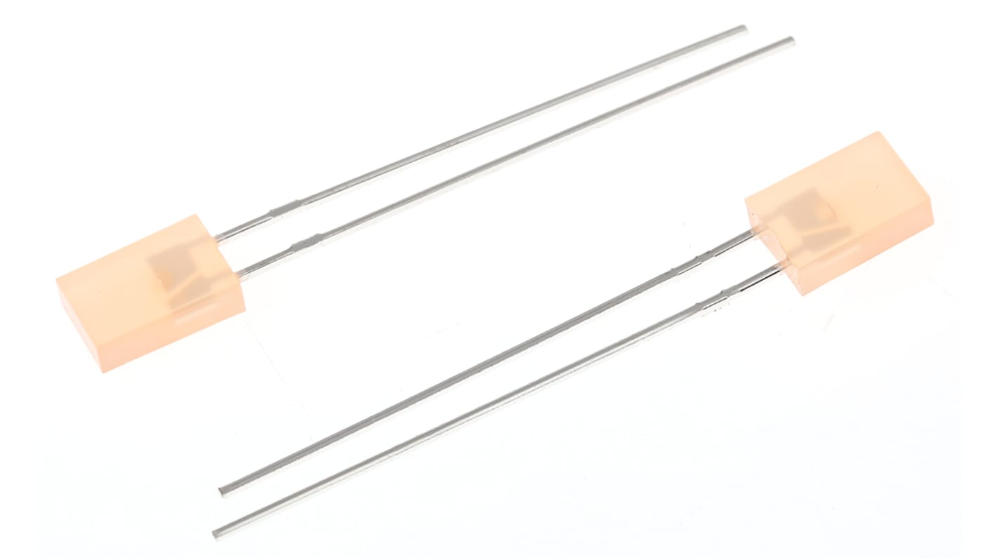 LED Orange, Traversant, Rectangulaire, 1,9 V