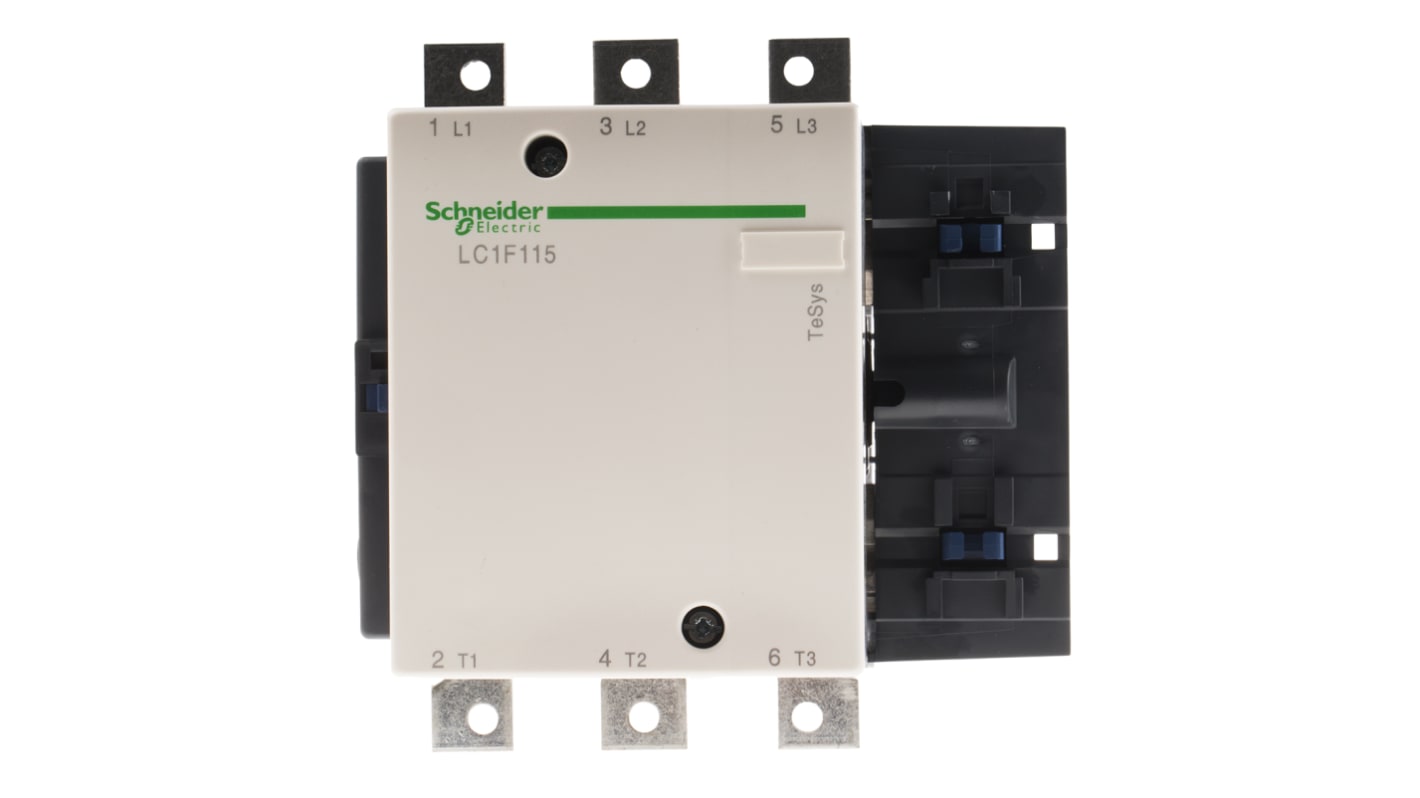 Schneider Electric TeSys F LC1F Contactor, 3-Pole, 115 A, 55 kW, 3NO, 1 kV ac