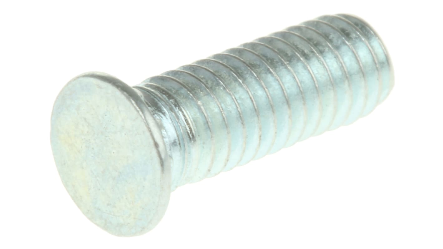 RS PRO Steel Zinc plated & clear Passivated Self Clinching Stud, M4, length-12mm
