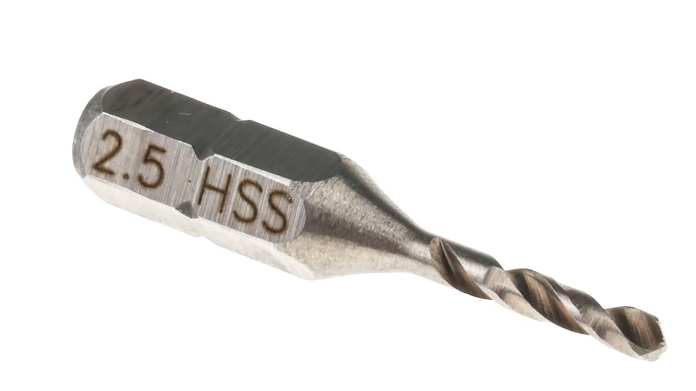 Broca helicoidal HSS RS PRO, diámetro 2.5mm x mm