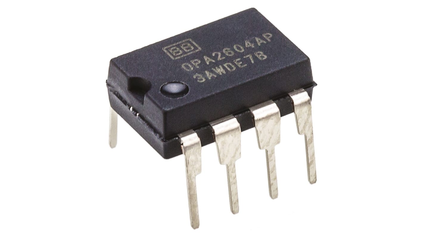 OPA2604AP Texas Instruments, Op Amp, 20MHz, 8-Pin PDIP
